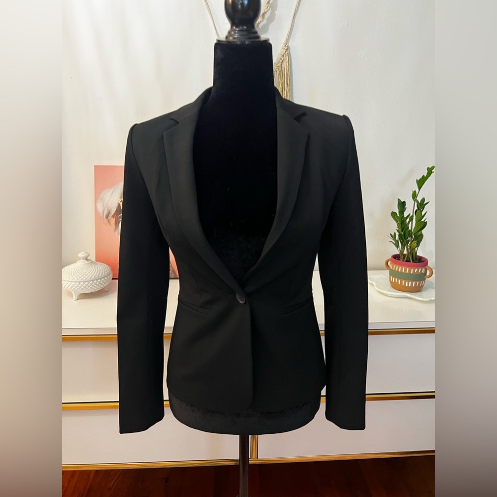 Express Black Single-Button Tailored Blazer